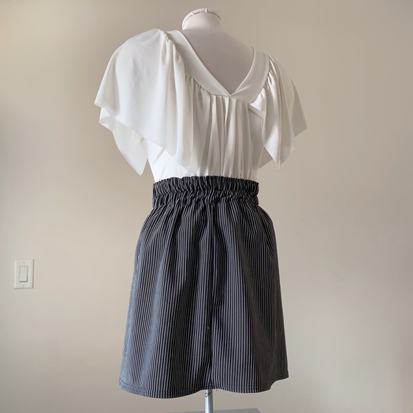 pleated striped mini skirt - Picture 3 of 7